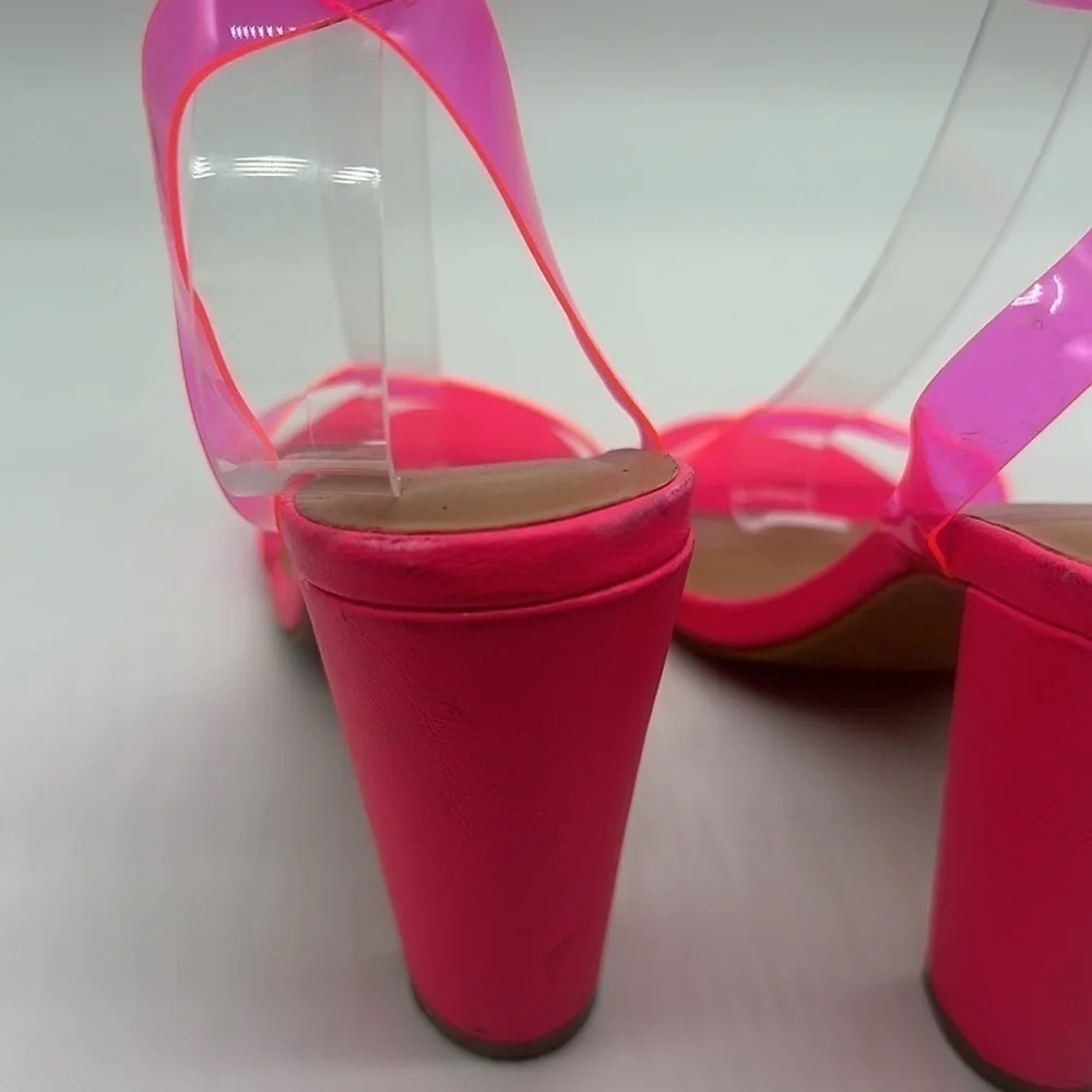 Bamboo Mania-41 One Band Heels Neon Pink Size 8 - Picture 12 of 14